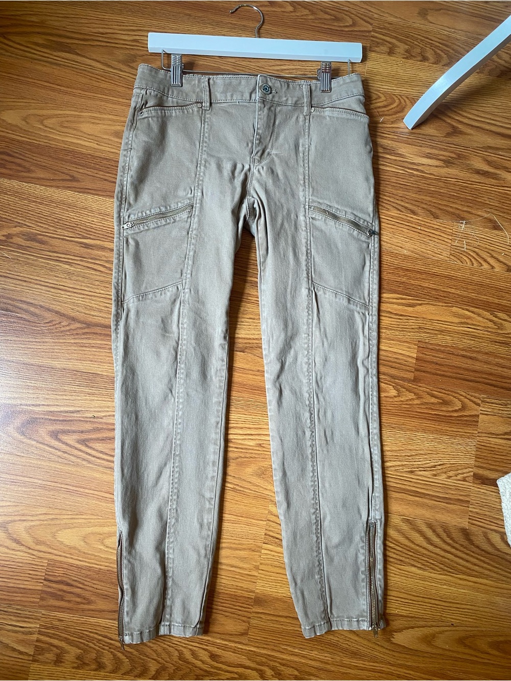 White House Black Market Ankle Cargo Jeans in Tan